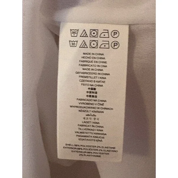 MICHAEL KORS White Cotton Short Sleeve Lace Up Eyelet Peasant Blouse Top L - Picture 8 of 8